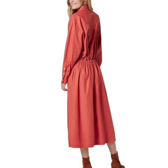 NWT Joie Ardine Midi Cotton Dress in Warm Spice Size Medium - Picture 3 of 11